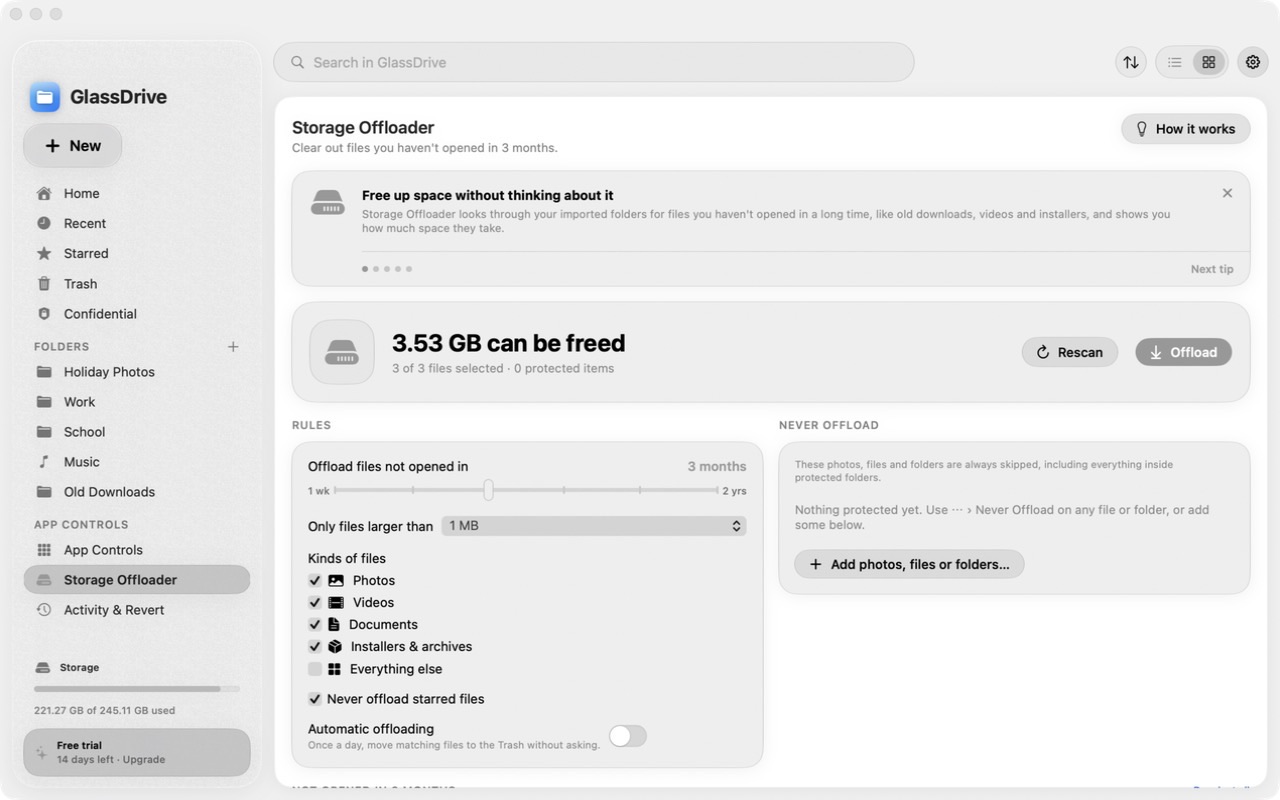 Storage Offloader listing old files